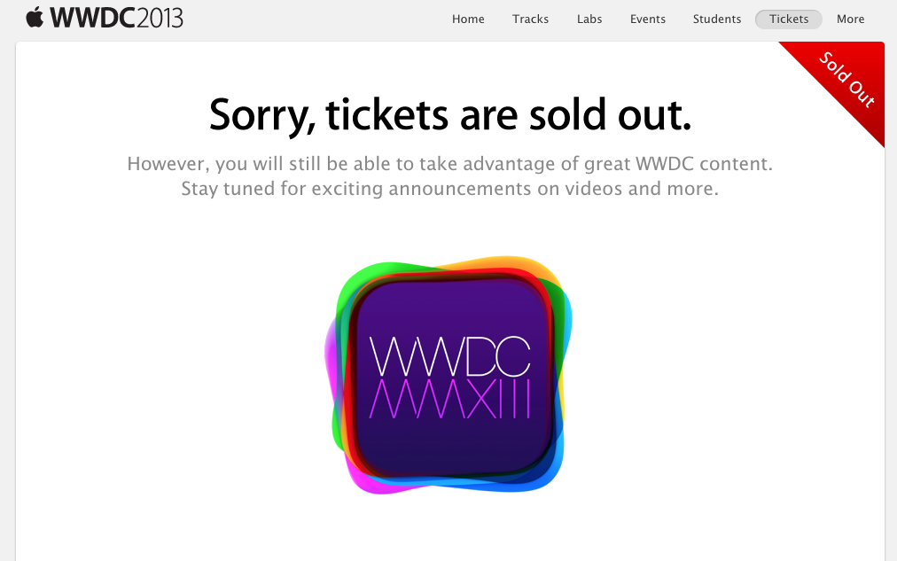 wwdc tickets sold out
