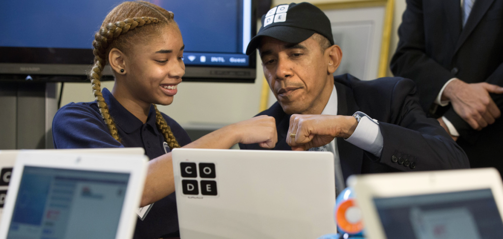 obama learns to code